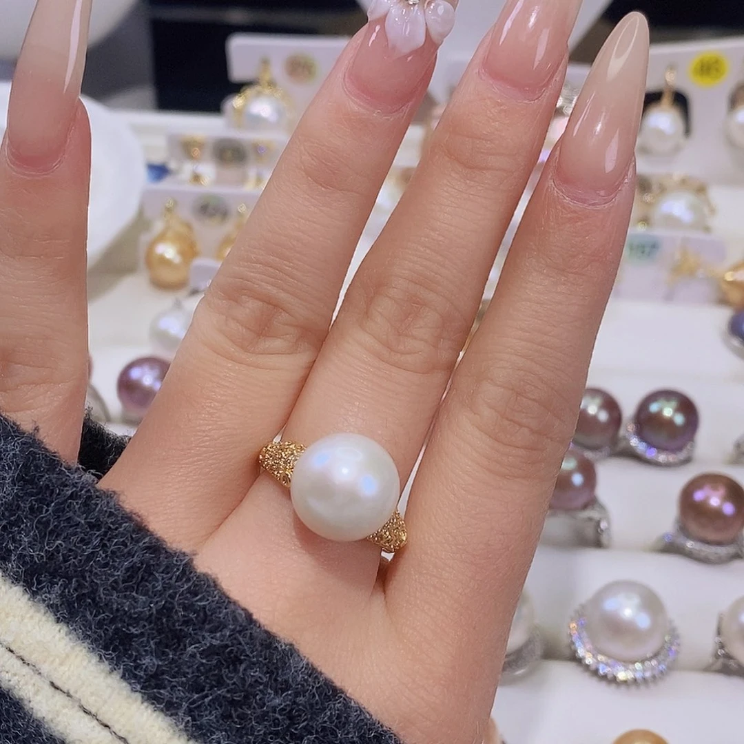 淡水珍珠戒指合金