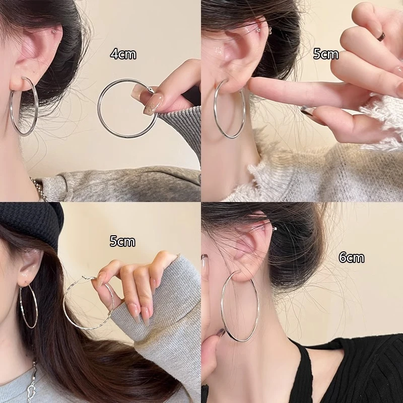 银色耳圈ins冷淡风耳环2025爆款网红小众辣妹气质个性洋气简约