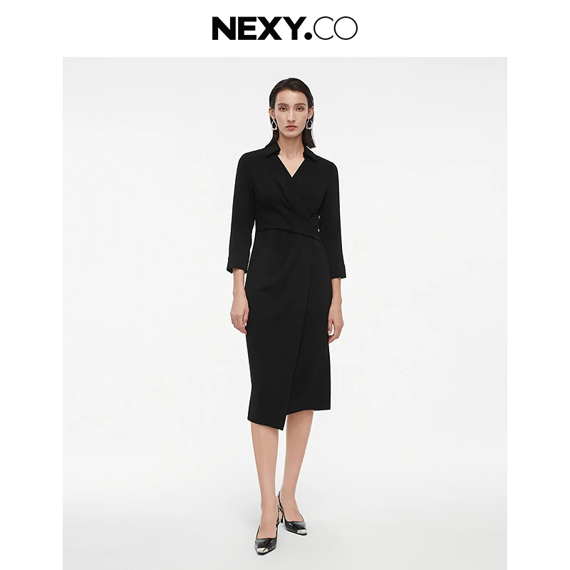 【婷婷专属】NEXY.CO/奈蔻25年新春新款小黑裙连衣裙XF05848W0
