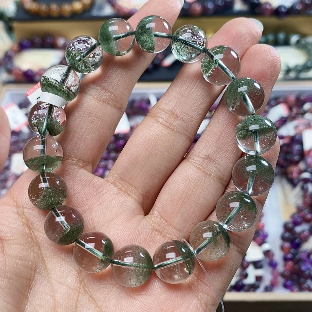 未镶嵌手链水晶全净体绿幽灵11m+ C350