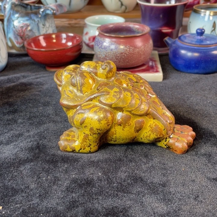 摆件钧瓷三足金蟾茶宠