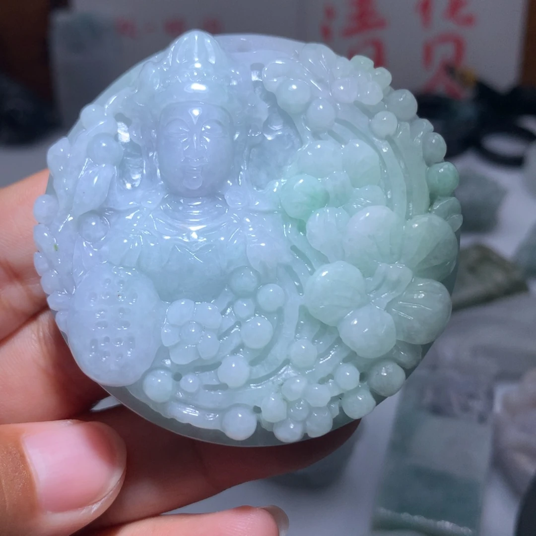 翡翠未镶嵌颈饰保真天然A货翡翠