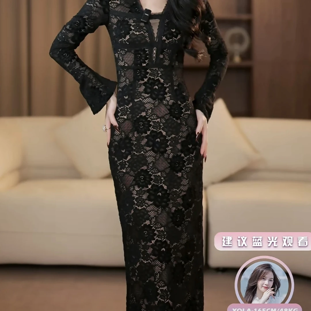 【yola】暮时游园冬季新款高级显瘦直筒连衣裙-YL40016