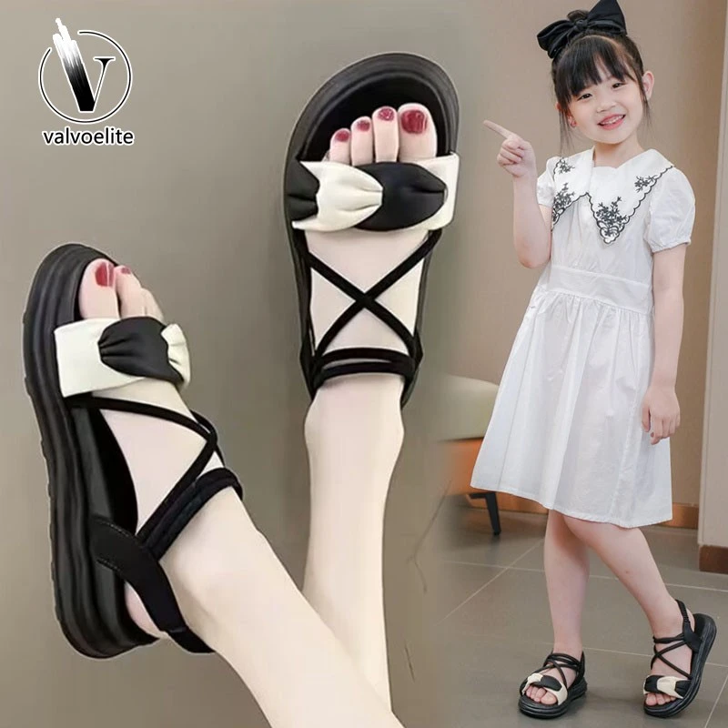 VALVOELITE女童凉鞋新款爆款夏款罗马公主百搭秋款女童森系博肯鞋