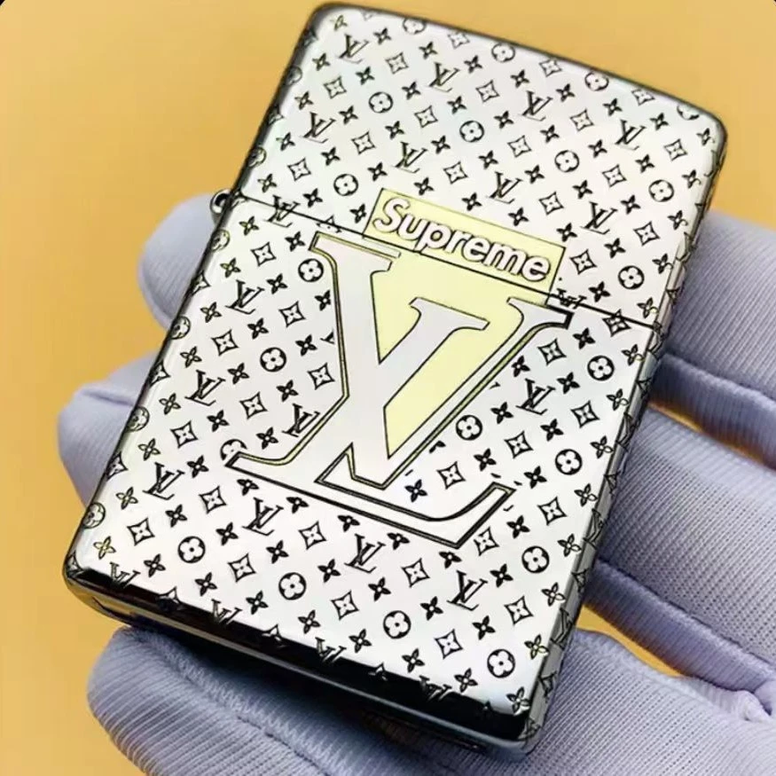 打火机镀铬煤油打火机加厚盔甲外壳盔甲机花纹银色