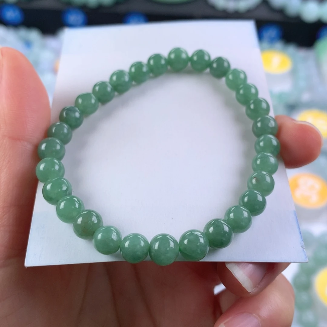 翡翠未镶嵌手链卡6.7