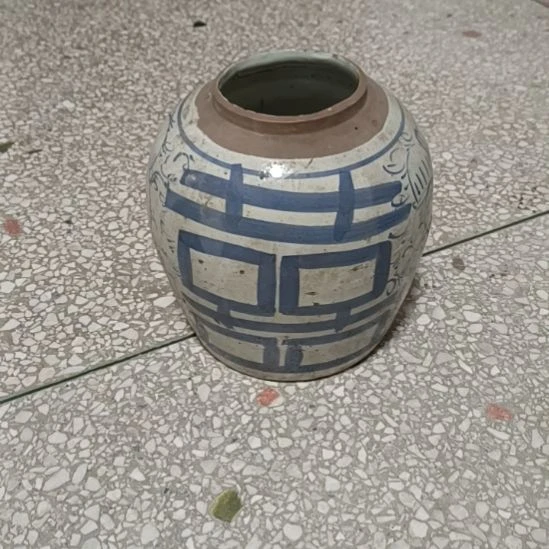 摆件双双双喜临门罐罐摆件青花陶瓷