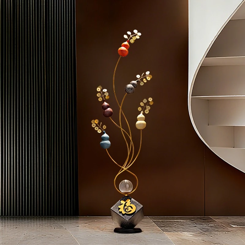 德国进口五福临门招财葫芦落地玄关摆件客厅办公室创意装饰品乔迁