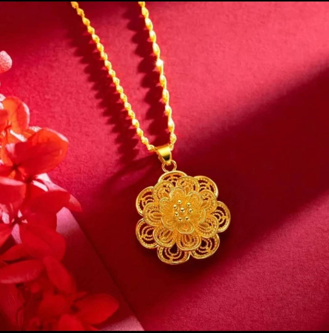 吊坠 CBG黄色花开富贵吊坠＋链子多样性发货