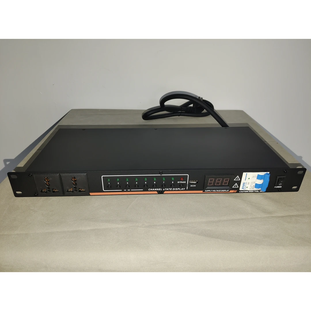 8+2纯铜带空气开关每路独立开关带显示屏舞台插座电源时序器