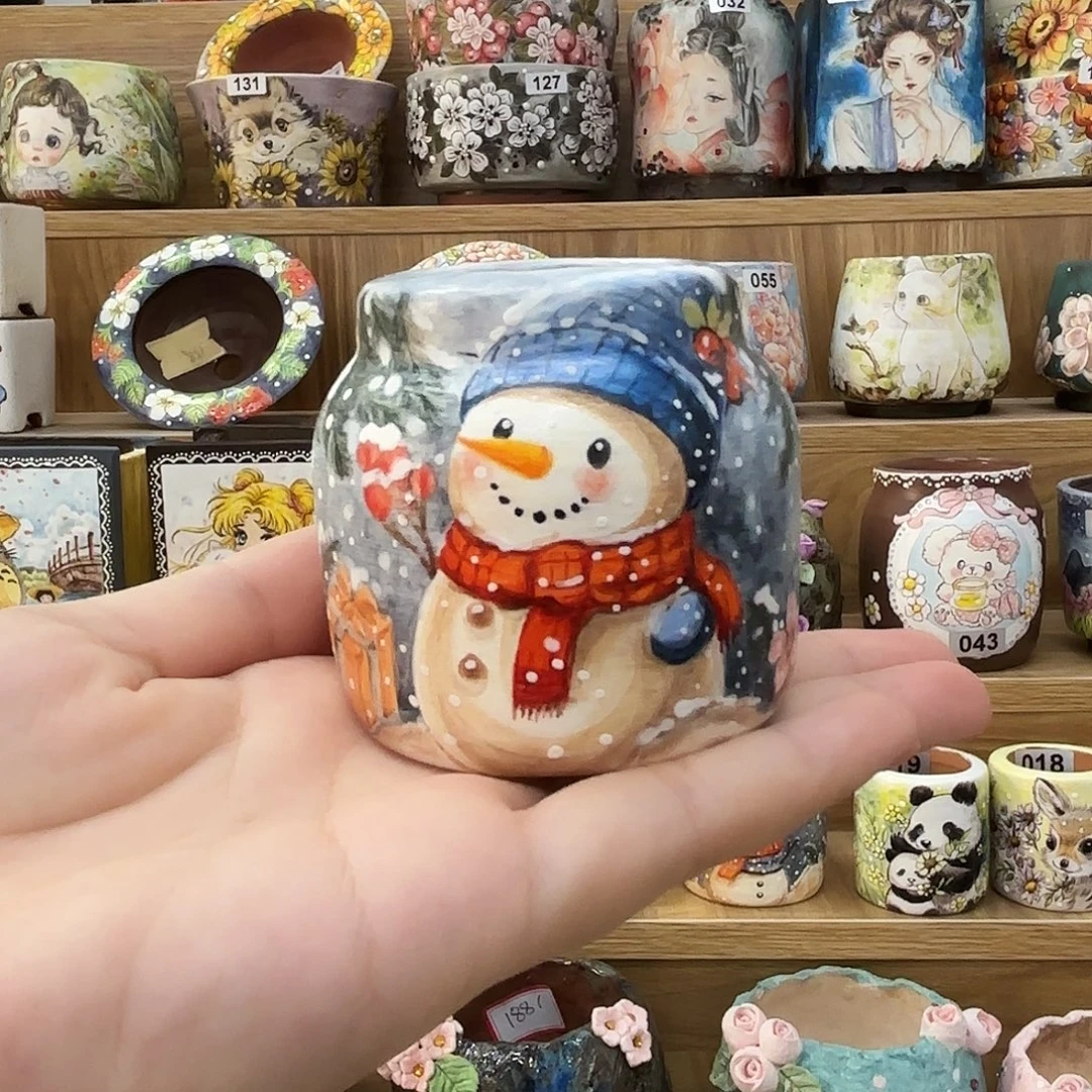 13445567778手绘精工花盆