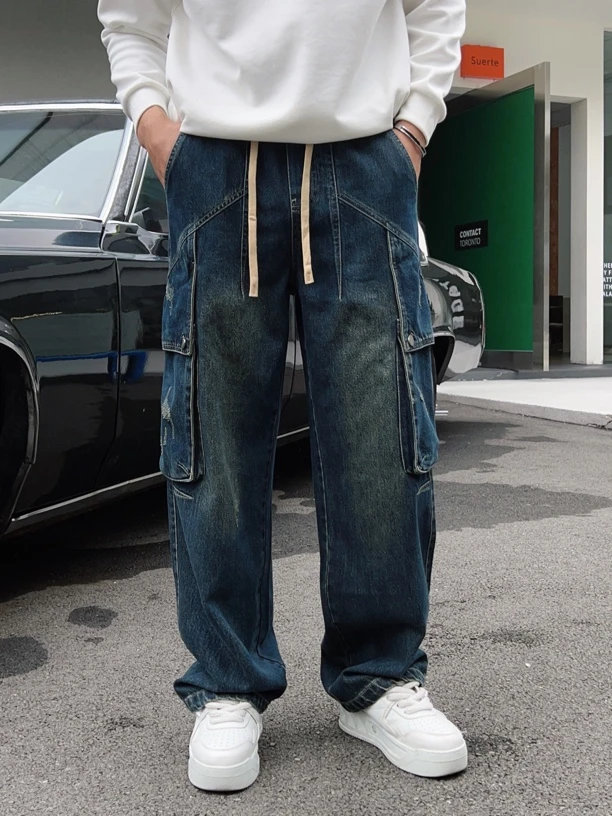 2025春季新款工装直筒牛仔裤