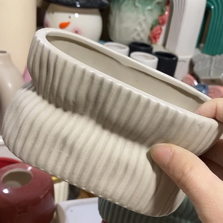 陶摆件陶盆有孔 瑕疵介意勿拍