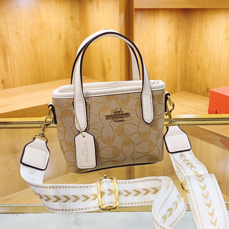 高级感小众菜篮子印花小包包女2025新款轻奢时尚手提包斜挎水桶包