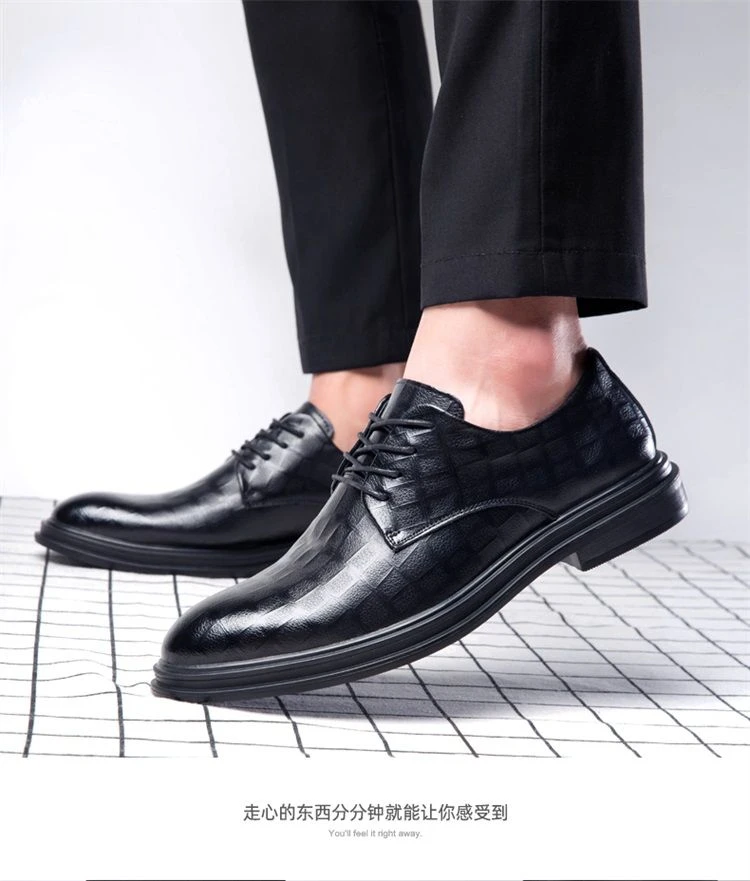 2025年新款男鞋正装商务休闲鞋青年软底皮面韩版春季男士皮鞋