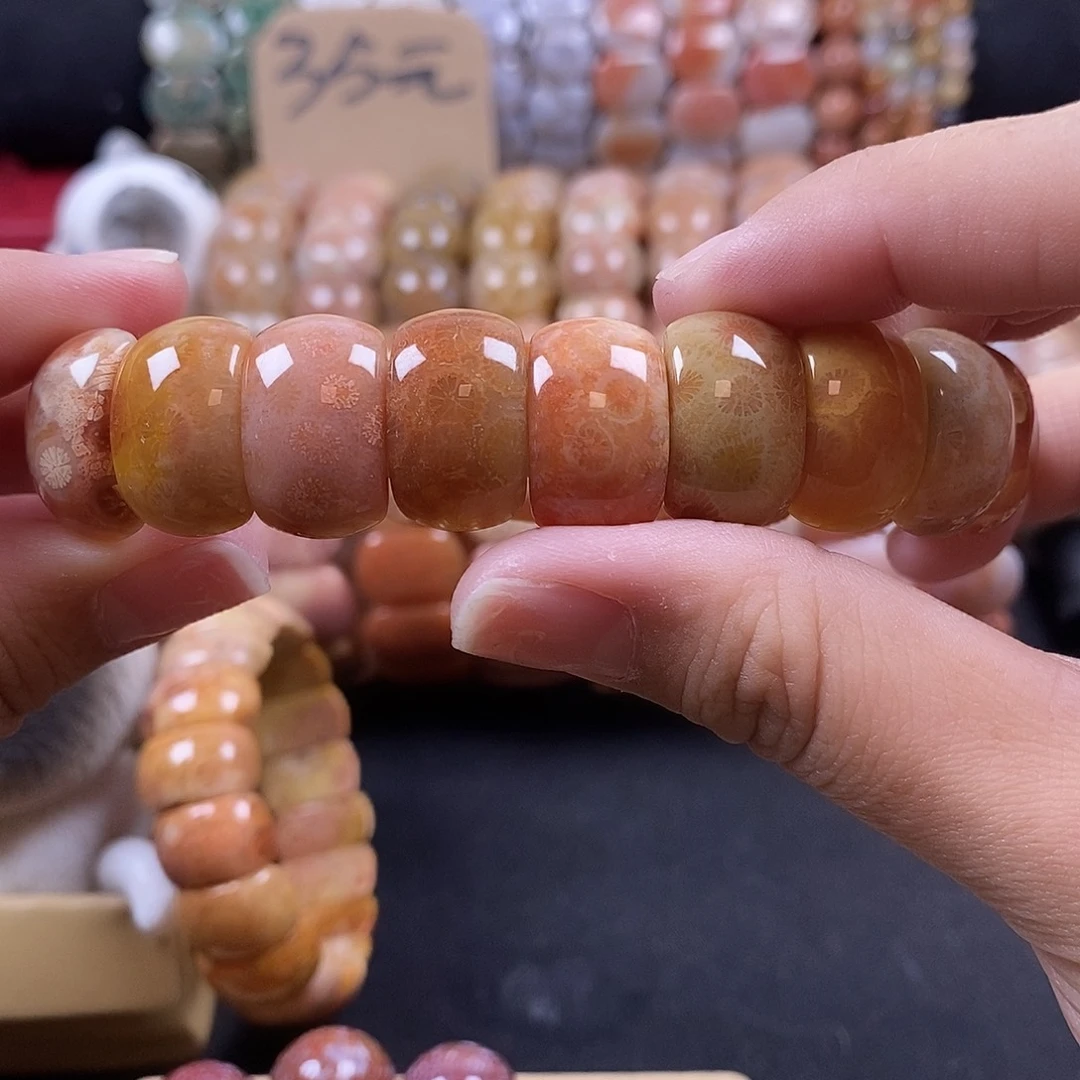 硅化珊瑚（珊瑚玉）未镶嵌手牌2