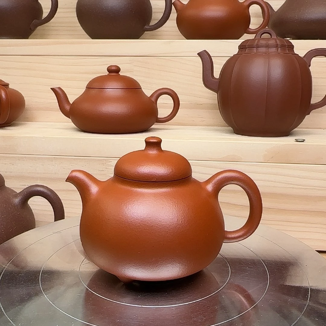 茶壶紫砂黄龙山原矿小红泥三足乳鼎紫砂壶