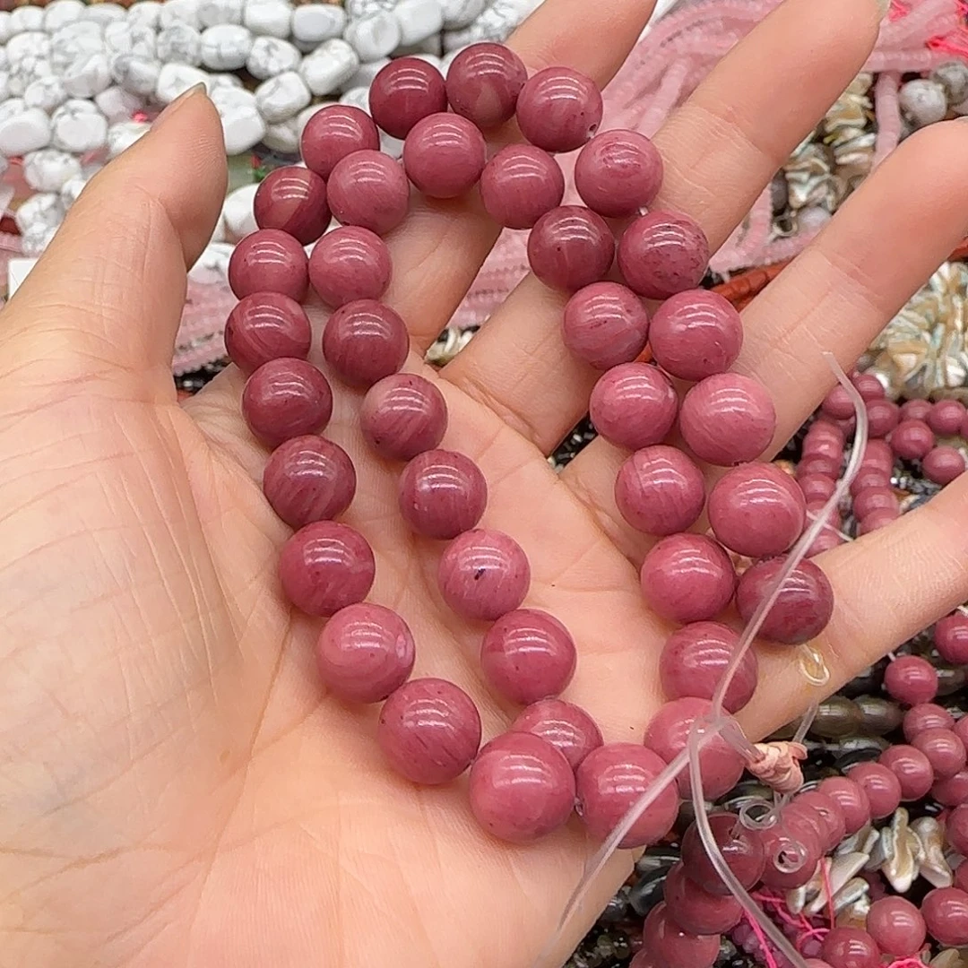 合金玛瑙/玉髓珠宝半成品红木纹10mm一条