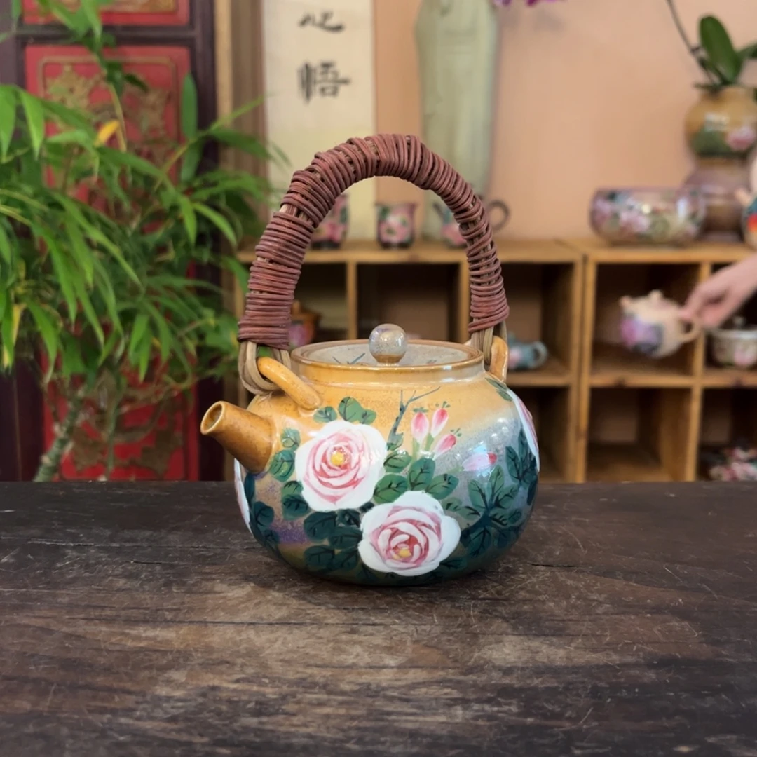柴烧纯手工手绘陶瓷
