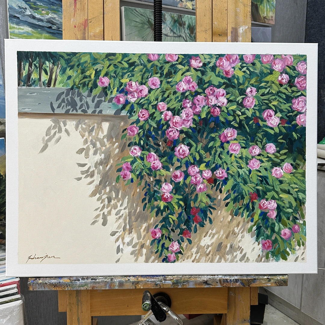 蔷薇花 油画60×80
