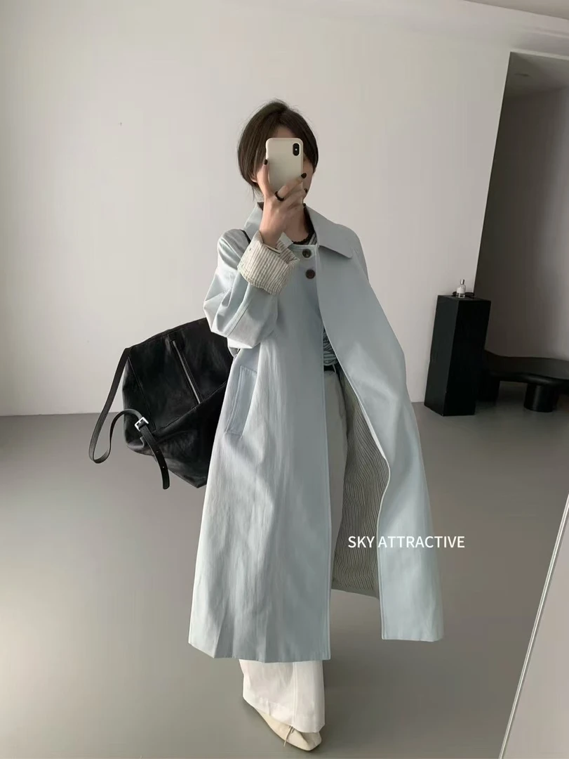 「芷沐289-489」春季必备风衣长款短款外套网红ins韩风