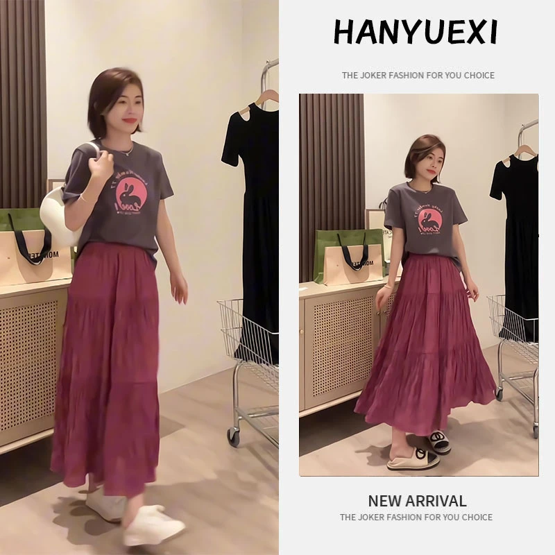 夏季一整套女装2025年新款韩版时尚休闲减龄短袖上衣半身裙两件套