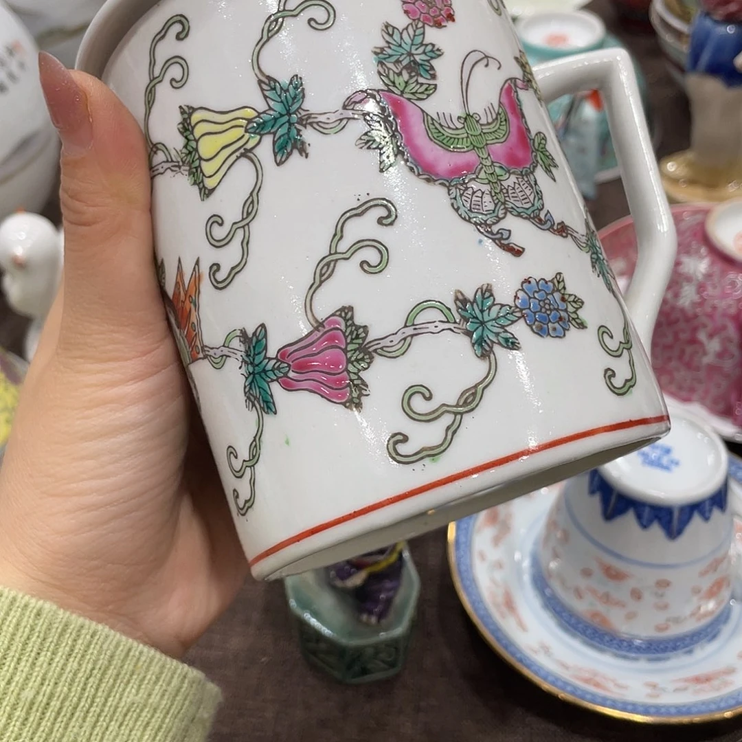 瓷片景德镇粉彩办公杯