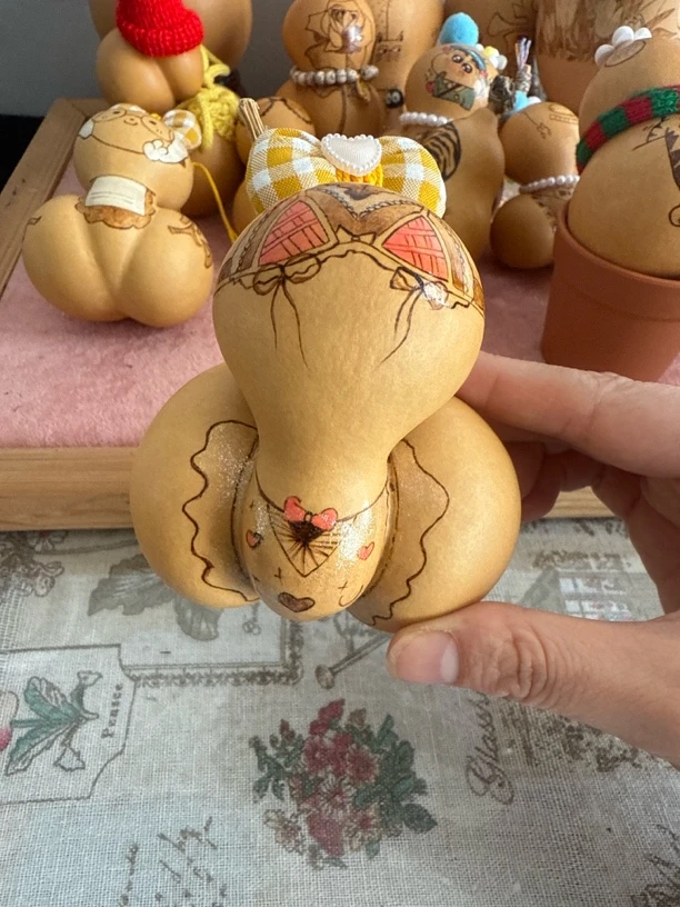 金蝉葫芦 手工烙画 精品 比基尼 手绘 文玩 摆件 装饰 好看 礼物