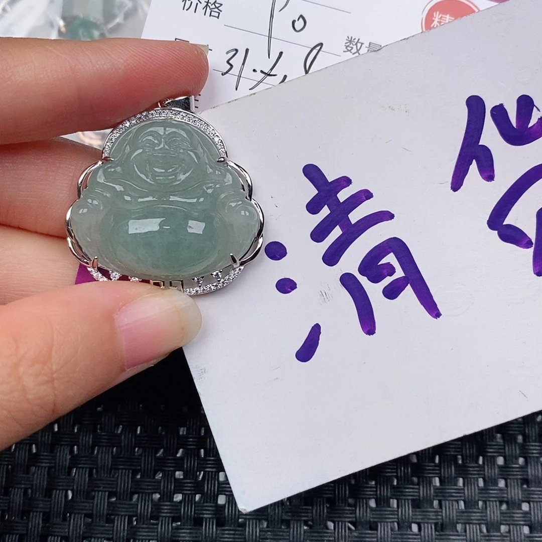 颈饰银S925镶嵌翡翠