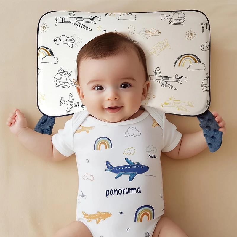 婴儿安抚枕头4个月以上1-3-6岁幼儿枕安抚枕吸汗透气亲肤透气棉枕
