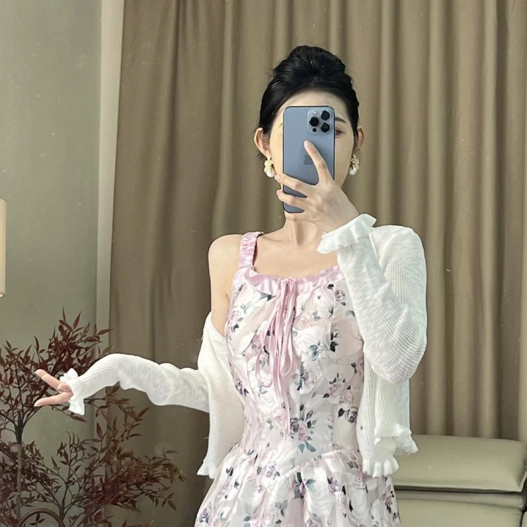 Y.ayirou【岁月的童话】气质春夏优雅百搭无袖吊带法式连衣裙显瘦