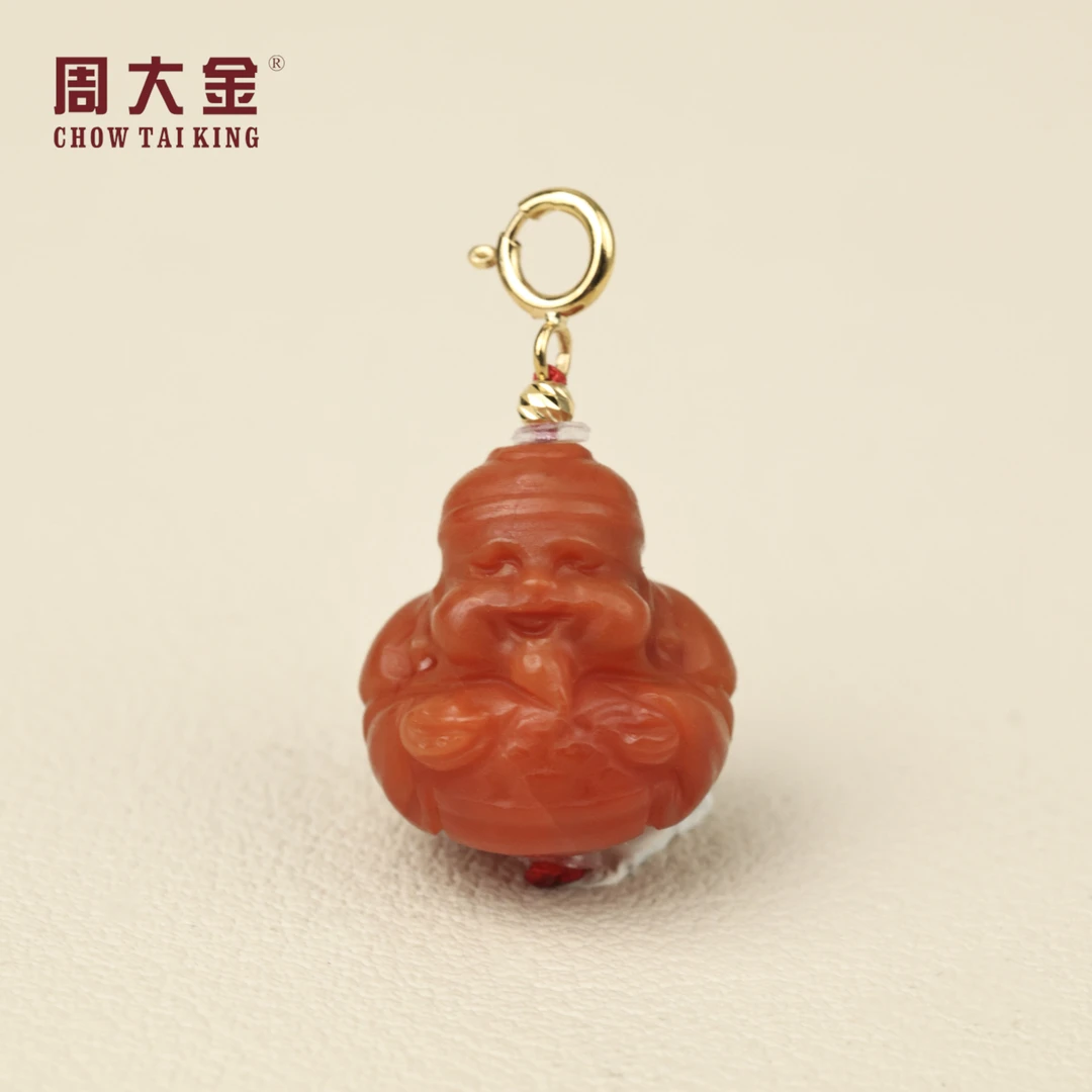 【周大金玉石】18k金南红吊坠-D10845-娟