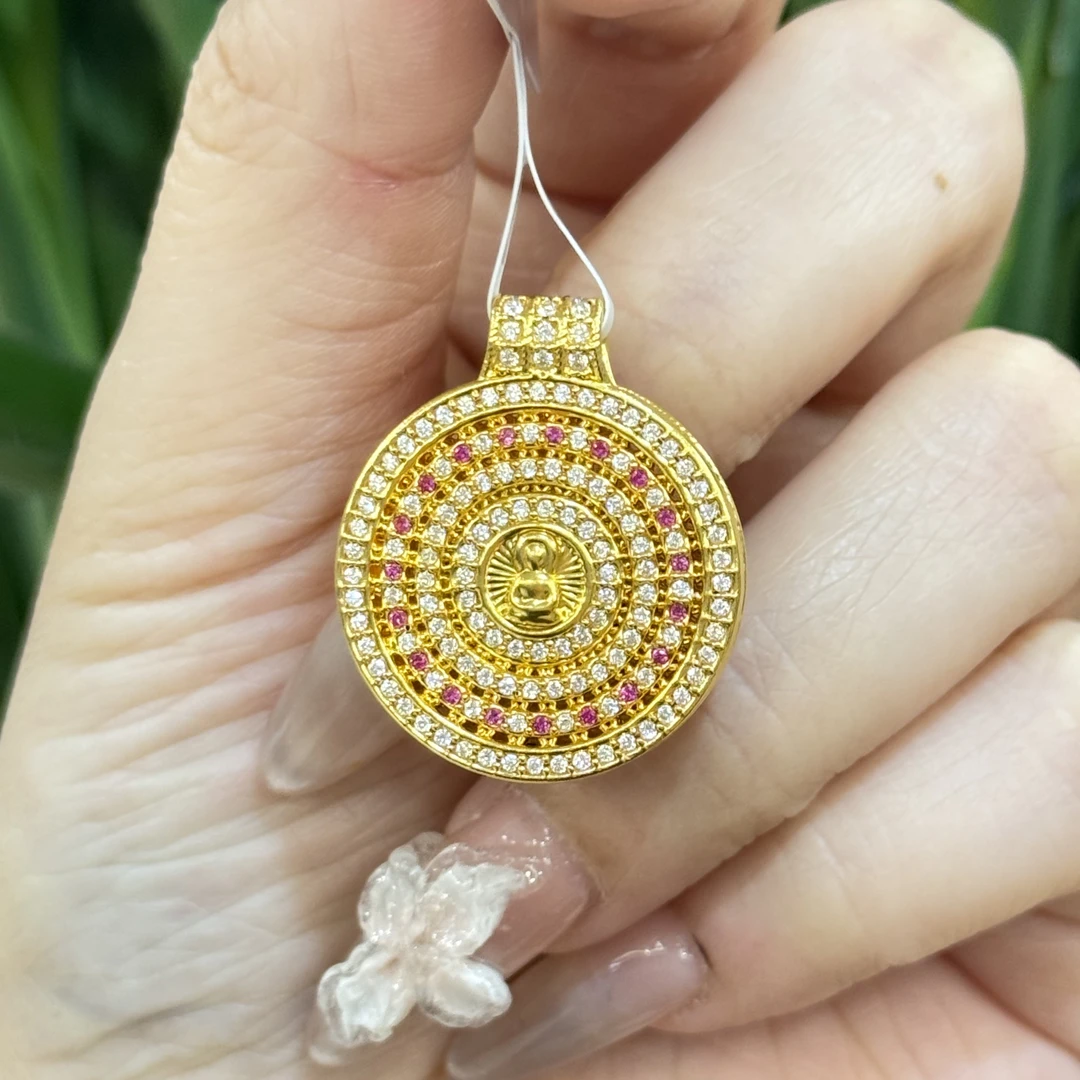 真真-Y【无相佛点钻罗盘吊坠】-足金999精工5D（附加478/240）