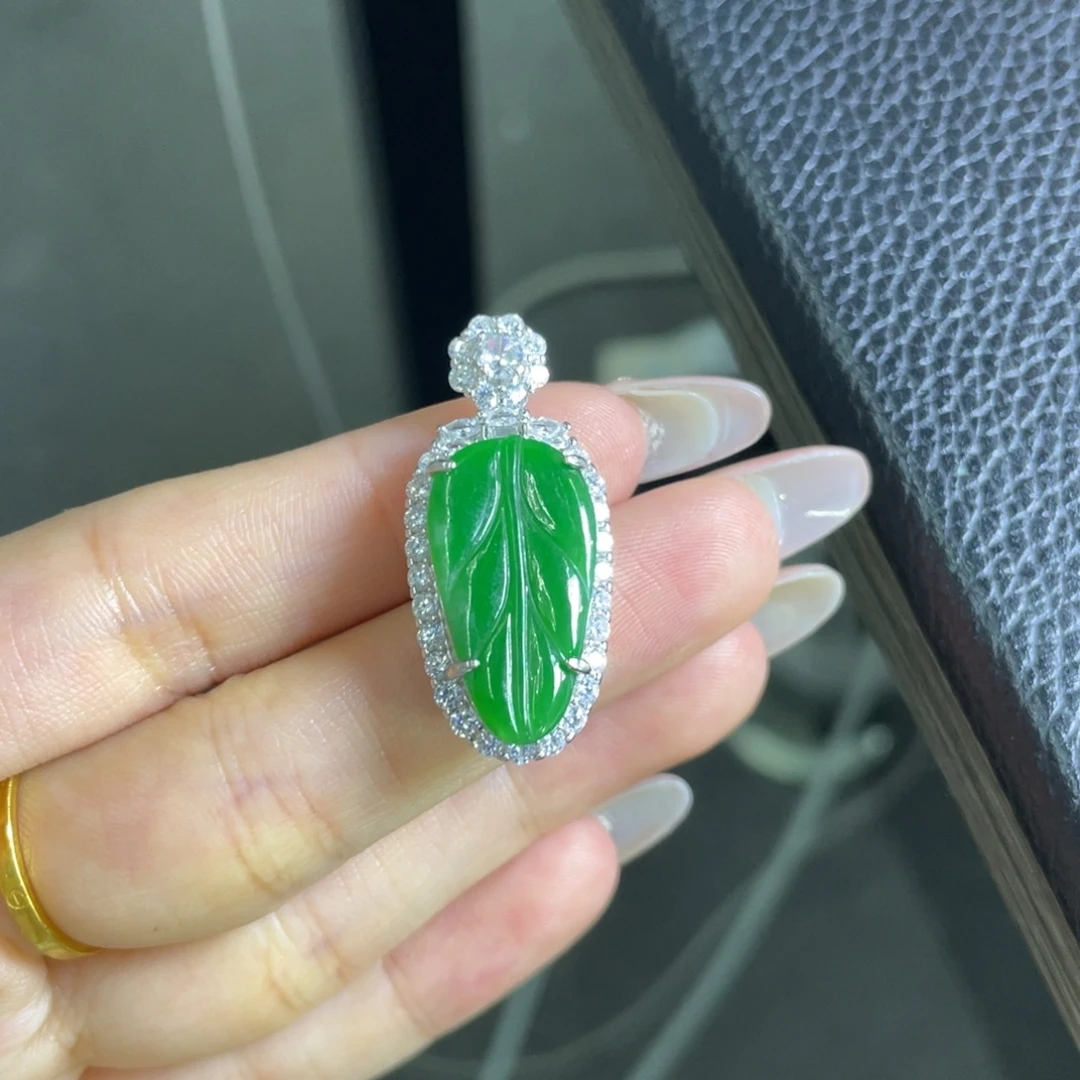 翡翠银S925镶嵌吊坠(不含链)