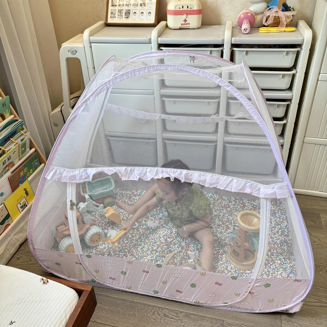 蒙古包儿童蚊帐全罩式家用游戏屋宝宝玩沙小帐篷玩具收纳整理神器