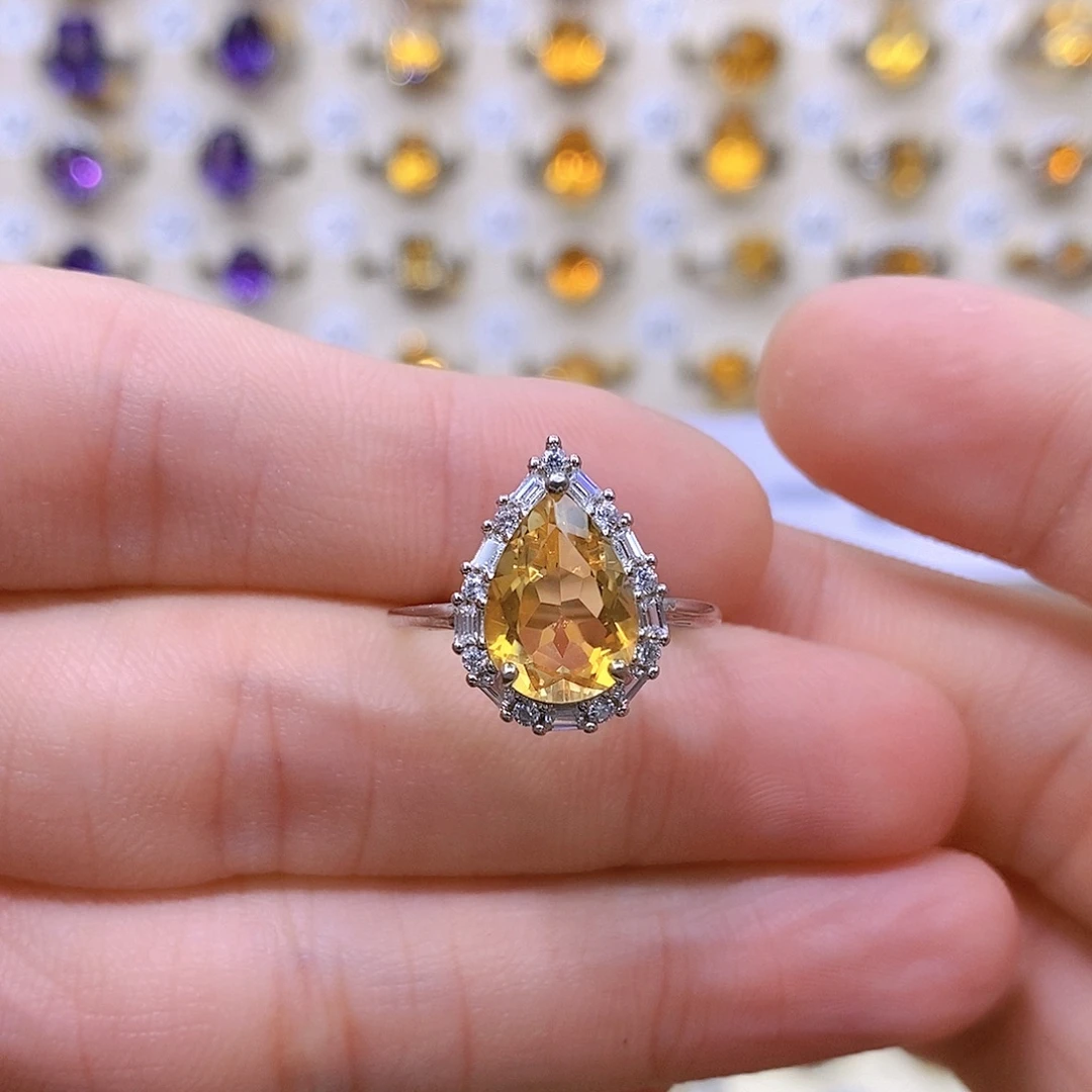 银S925镶嵌珠宝半成品黄晶