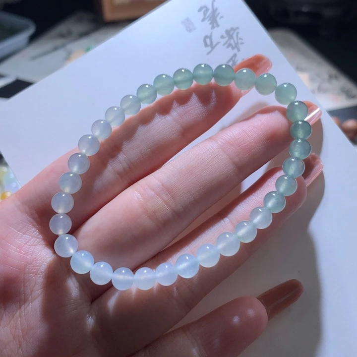 翡翠手链未镶嵌卡6烟雨渐变