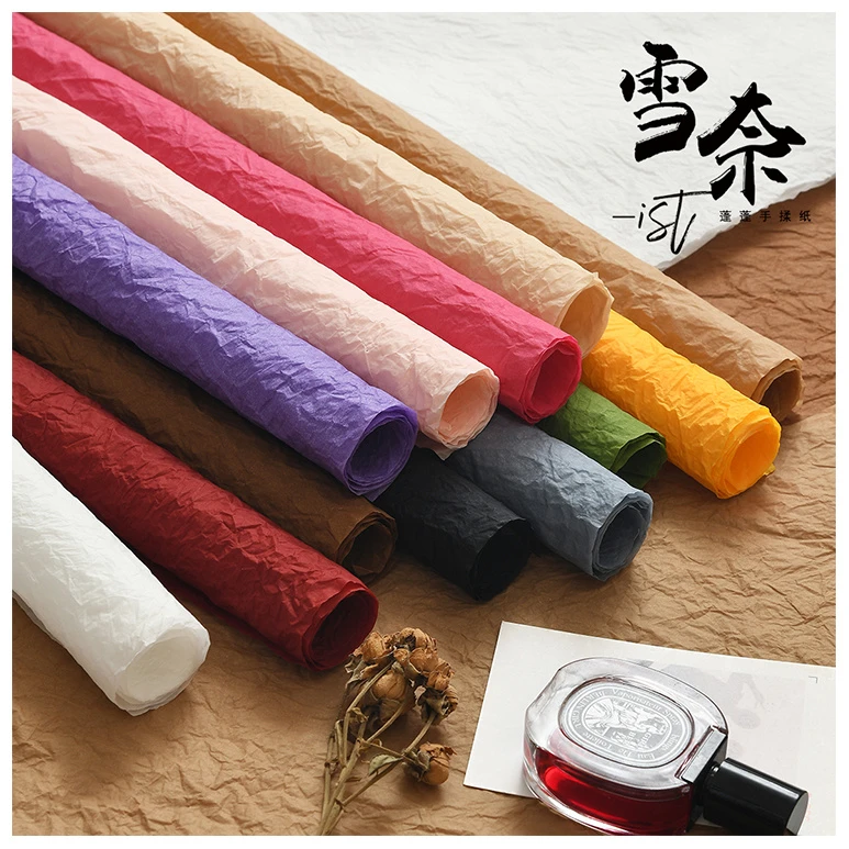 【仅有】雪奈手揉纸 鲜花束高质感材料褶皱肌理花店包装