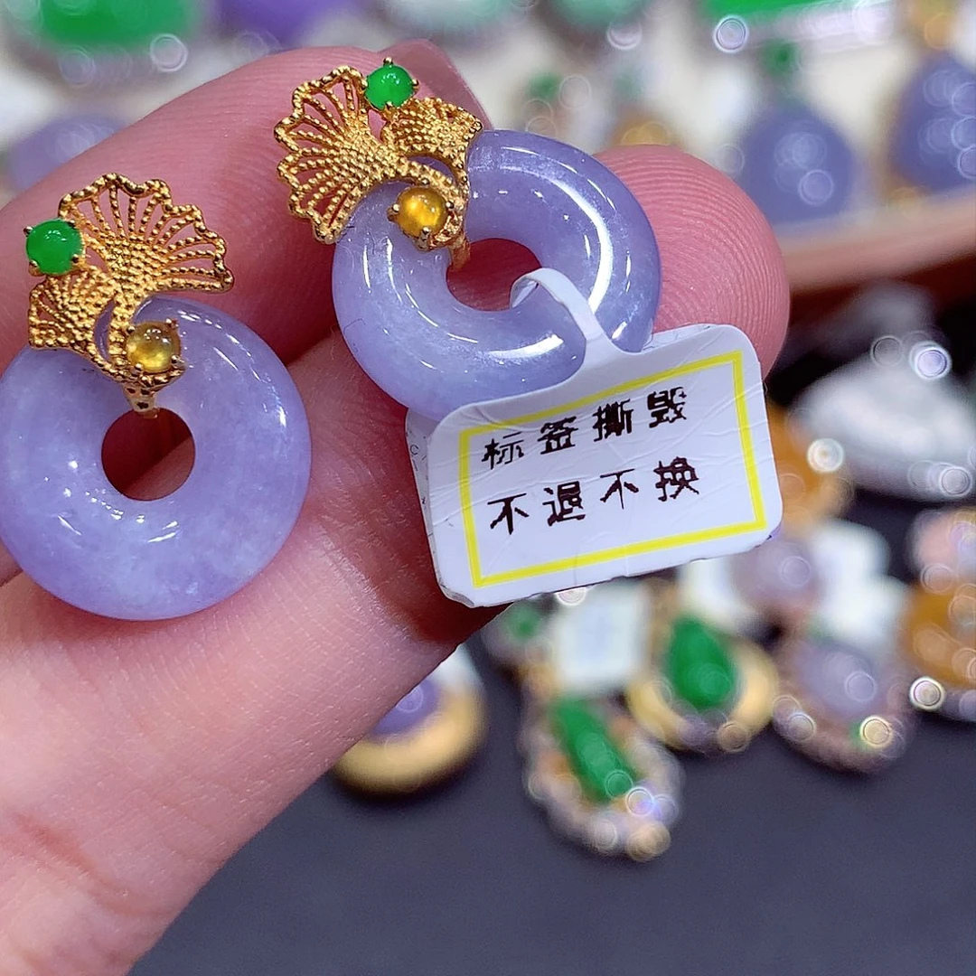 吊坠(不含链)18K金镶嵌翡翠
