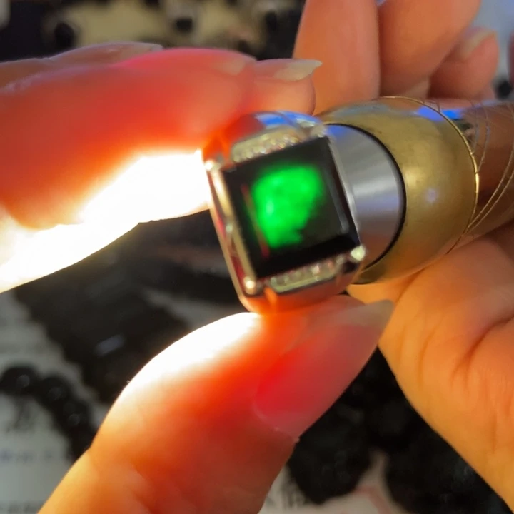 翡翠银S925镶嵌戒指墨翠