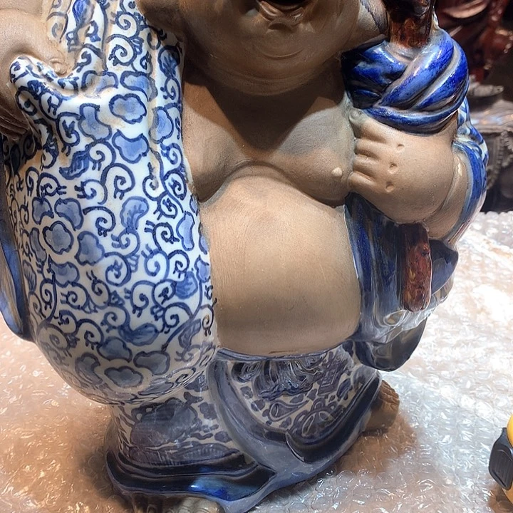 九谷青花布袋和尚