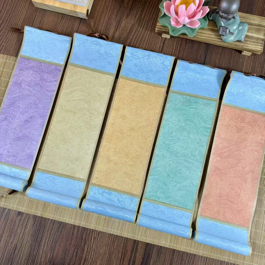 静德斋【文房-瀛海纹迷你挂轴】小楷行草书半生半熟作品挂轴宣纸