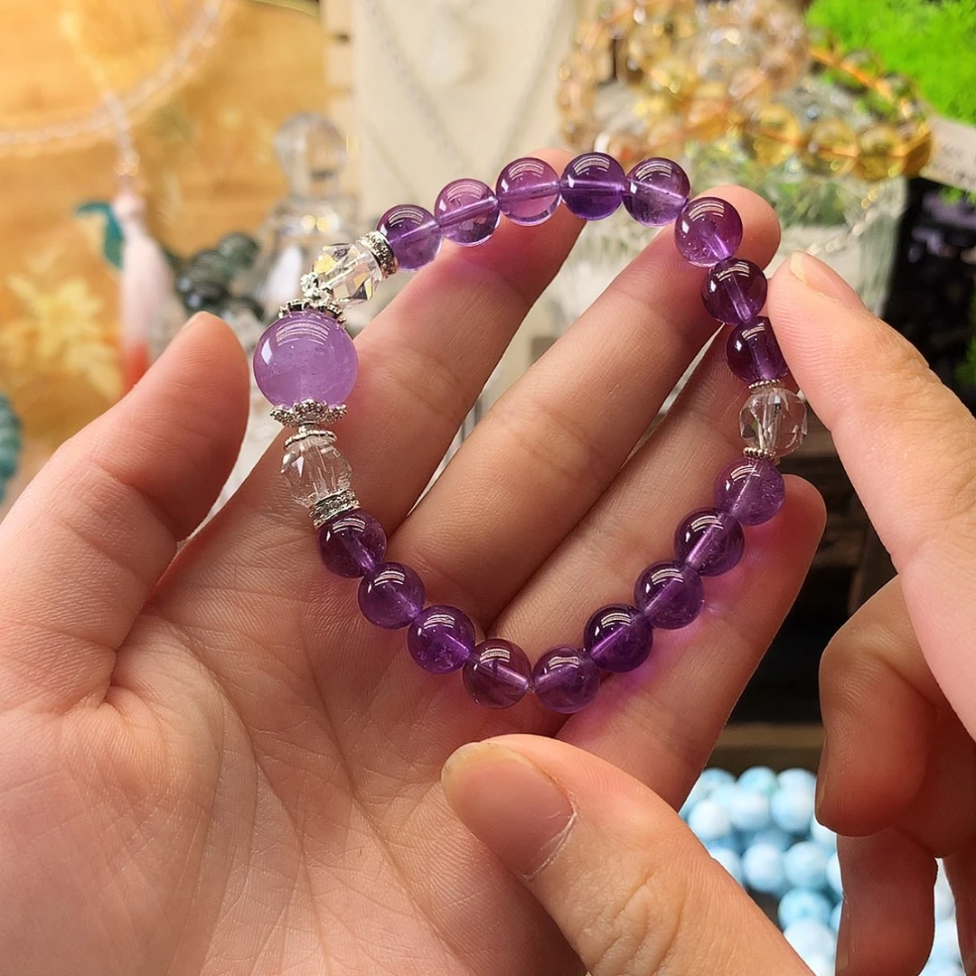 水晶手串合金紫水晶