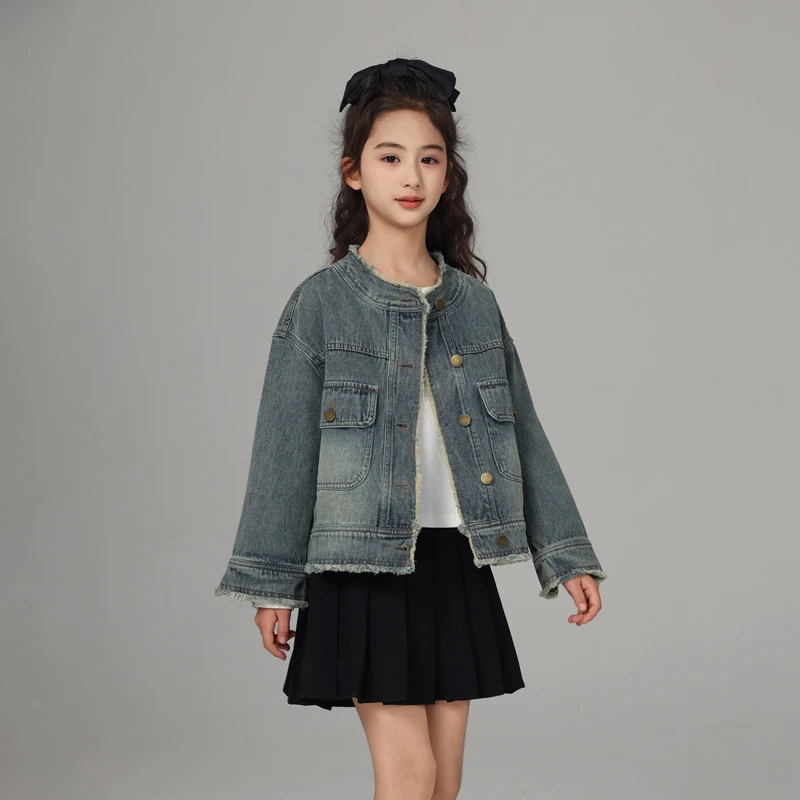 1752女童牛仔外套超软儿童2025新款爆款洋气春秋款中大童上衣童装