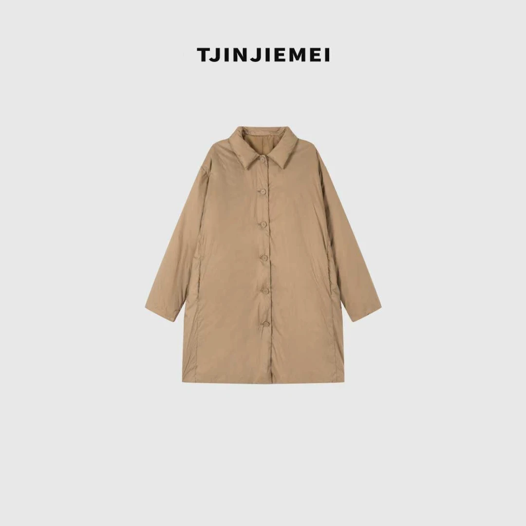 T井姐妹【大女主】设计感简约日系风衣款鹅绒服YRF2509-250913-1
