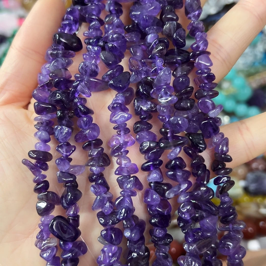 玛瑙/玉髓合金珠宝半成品 紫水晶碎石4圈