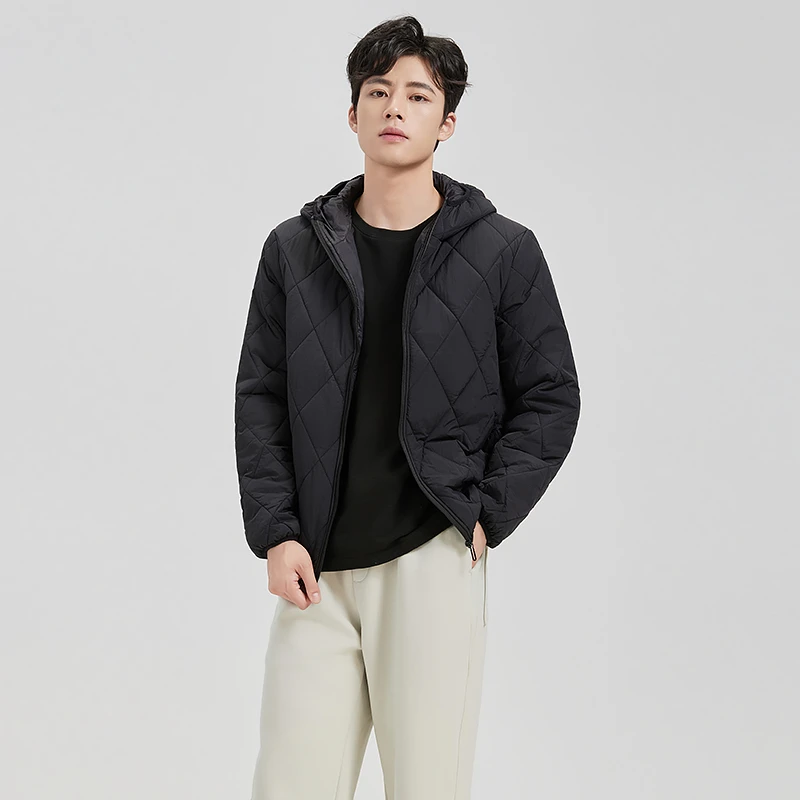 棉衣男秋冬季连帽短款外套轻薄防风保暖棉服中青年大码冬装棉袄男