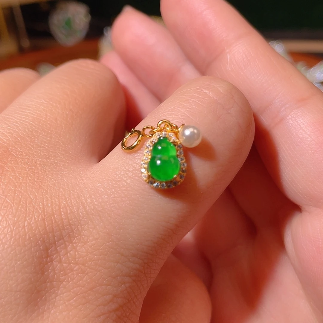 翡翠吊坠(不含链)银S925镶嵌