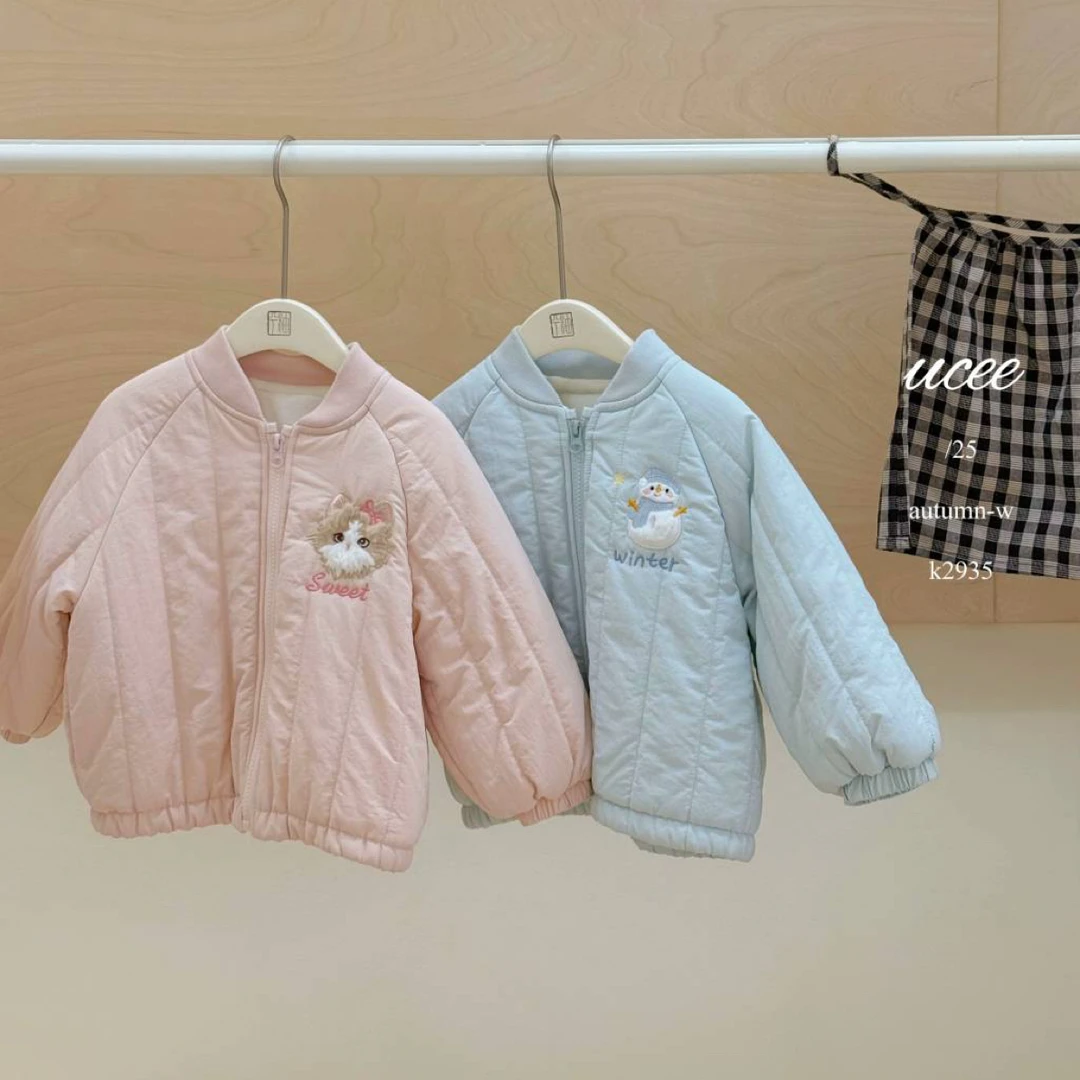 *釉兮*25年新款深秋加绒加棉棉服女小宝