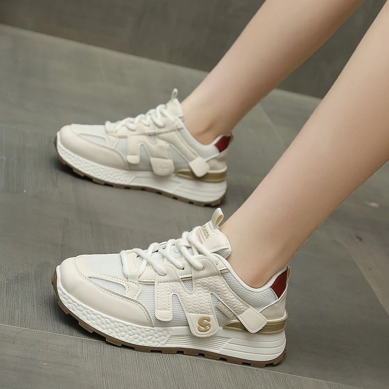 阿甘鞋女2025夏新款韩版百搭厚底休闲小个子时尚老爹德训运动鞋软